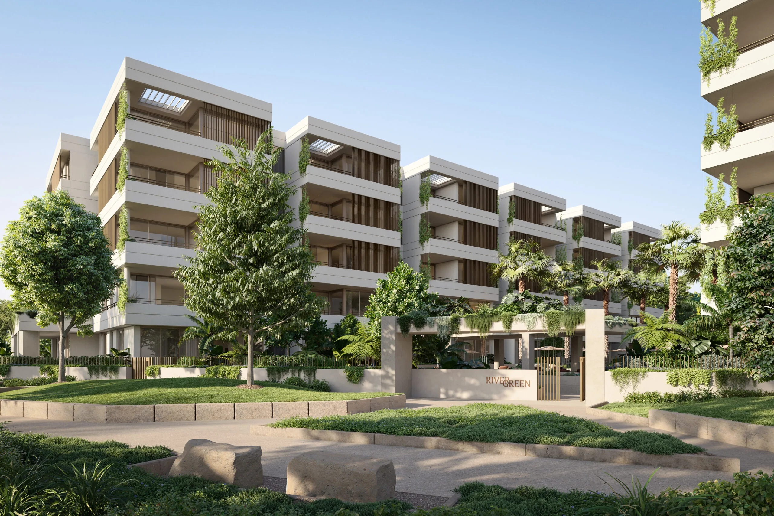 River Green residential facade view