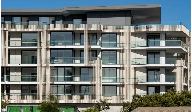 Woolooware Stage 8 window wall and balustrade facade reference